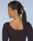 Sporty ponytail for long dark hair