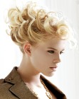 Updo with curls and the hair away from the face