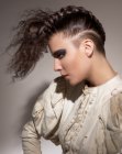 Up-style with a braid and shaved sides