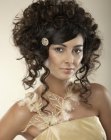 Wedding hairstyle with curls and high volume