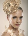 Bridal up-style with a smooth scalp section