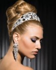 Wedding hairstyle with classical up-swept hair