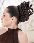 Updo with a crown of braided hair