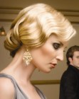 Blonde vintage updo with finger waves