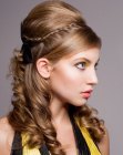 Roman Empire inspired updo with delicate spiral curls