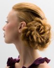 Hairstyle with a scalloped chignon