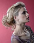 Easy glamour hairstyle with a bun