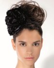 1950s inspired beehive updo with a headband