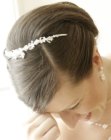 Wedding hairstyle with a hairband for straight hair