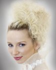 Blonde wedding hair with piled curls