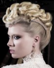 Mohawk inspired hairstyle with twirled hair