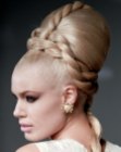 Beehive updo with peasant braids