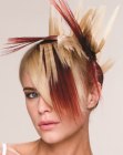 Modern up-style with colored hair pieces