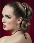 Sleek updo based on a ponytail