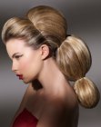 Ponytail updo with a lot of volume