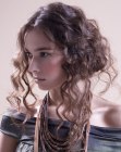 Practical updo for long curly hair