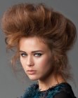 Airy up-style with teasing and much volume