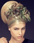 Turban made of wide sections of hair