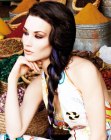 Braided dark hair with a blue color effect