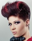 Rockabilly updo with a high quiff