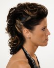 Party style with the hair pulled back