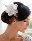 Updo with an organza hair flower