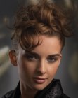 Easy-going updo for curly hair
