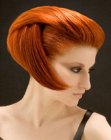 Smoothed back styling for red hair