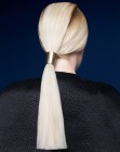 Long and smooth blonde ponytail