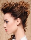 Updo with curls and sleek sides