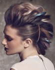 Mohawk inspired up-style with crimped sections