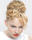 Party hairstyle with knots and curls