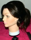 Hairstyle with a high-volume ponytail