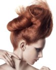 Up-style with a modern design for red hair