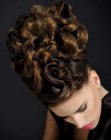 High updo with curled hair