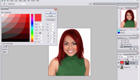 Changing hair color with Photoshop
