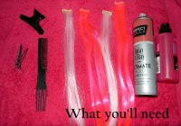 Tools and hair products to make a four-strand braid