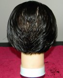 Back view of a short angled bob