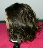 Back view of a bob with beach waves