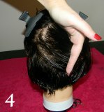 Cut hair in an inverted shape