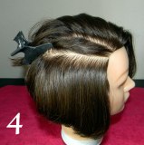 Draw hair section with a comb