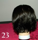 Nape view of an angled bob