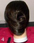 French roll hair styling procedure