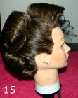 Vintage up-style - Updo with lace that covers a bit of the face
