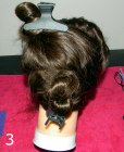 Vintage up-style - Separate the hair into three sections