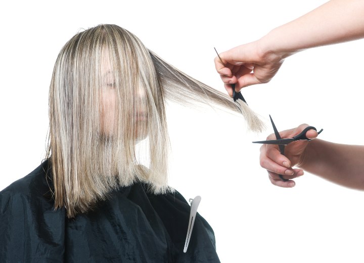 Hair cutting tutorial at hair school