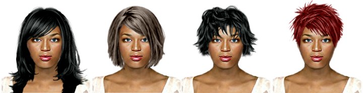 Hair to try on a photo of yourself for black hair