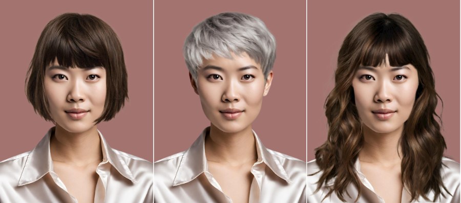 Try on hairstyles for Asian women