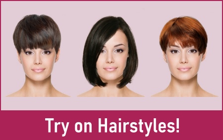 Try on hairstyles and hair colors