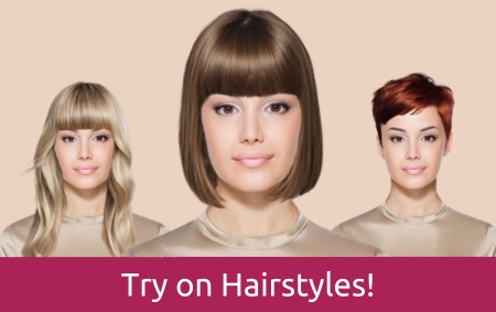 Try on hairstyles and hair colors